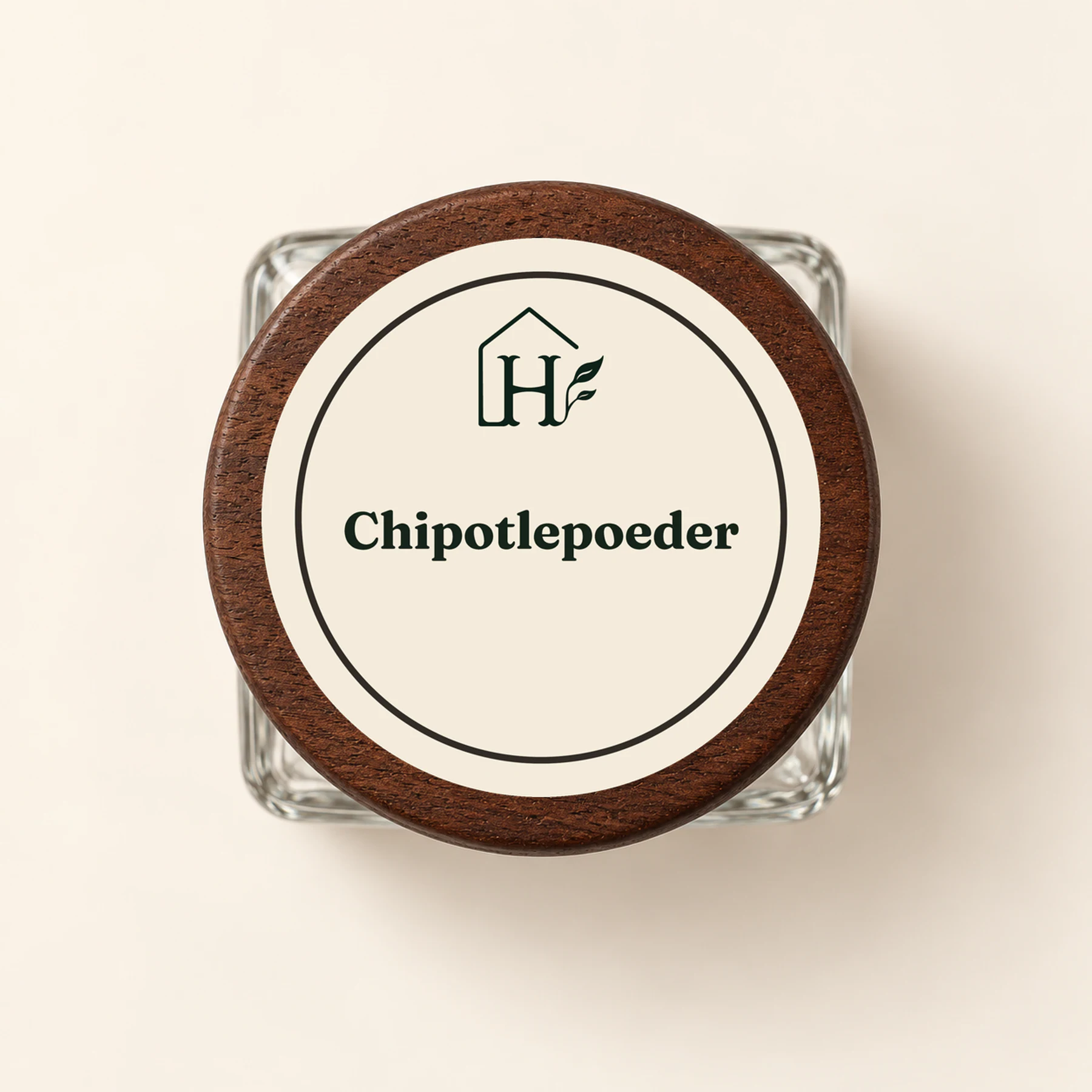 Chipotlepoeder — dopetiket van bovenaf