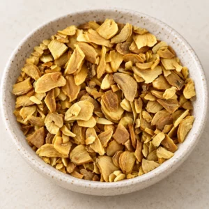 Knoflookvlokken — product van dichtbij