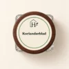 Korianderblad — dopetiket van bovenaf
