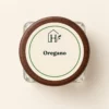 Oregano — dopetiket van bovenaf
