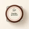 Paprikagranulaat — dopetiket van bovenaf