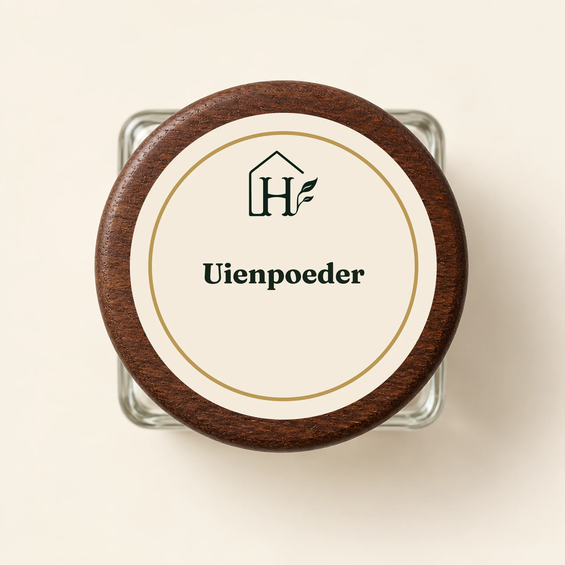 Uienpoeder — dopetiket van bovenaf