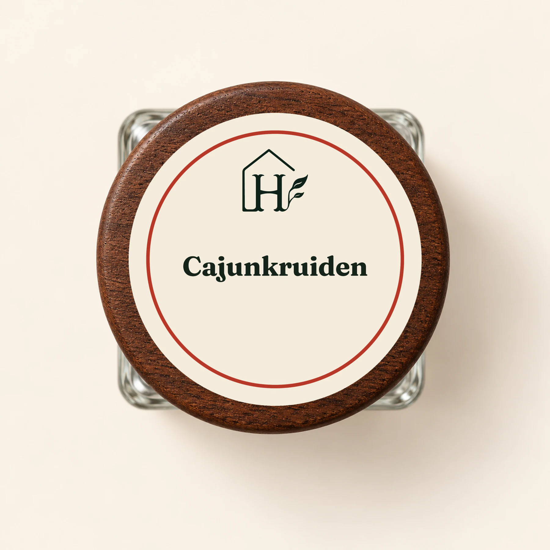 Cajunkruiden — dopetiket van bovenaf