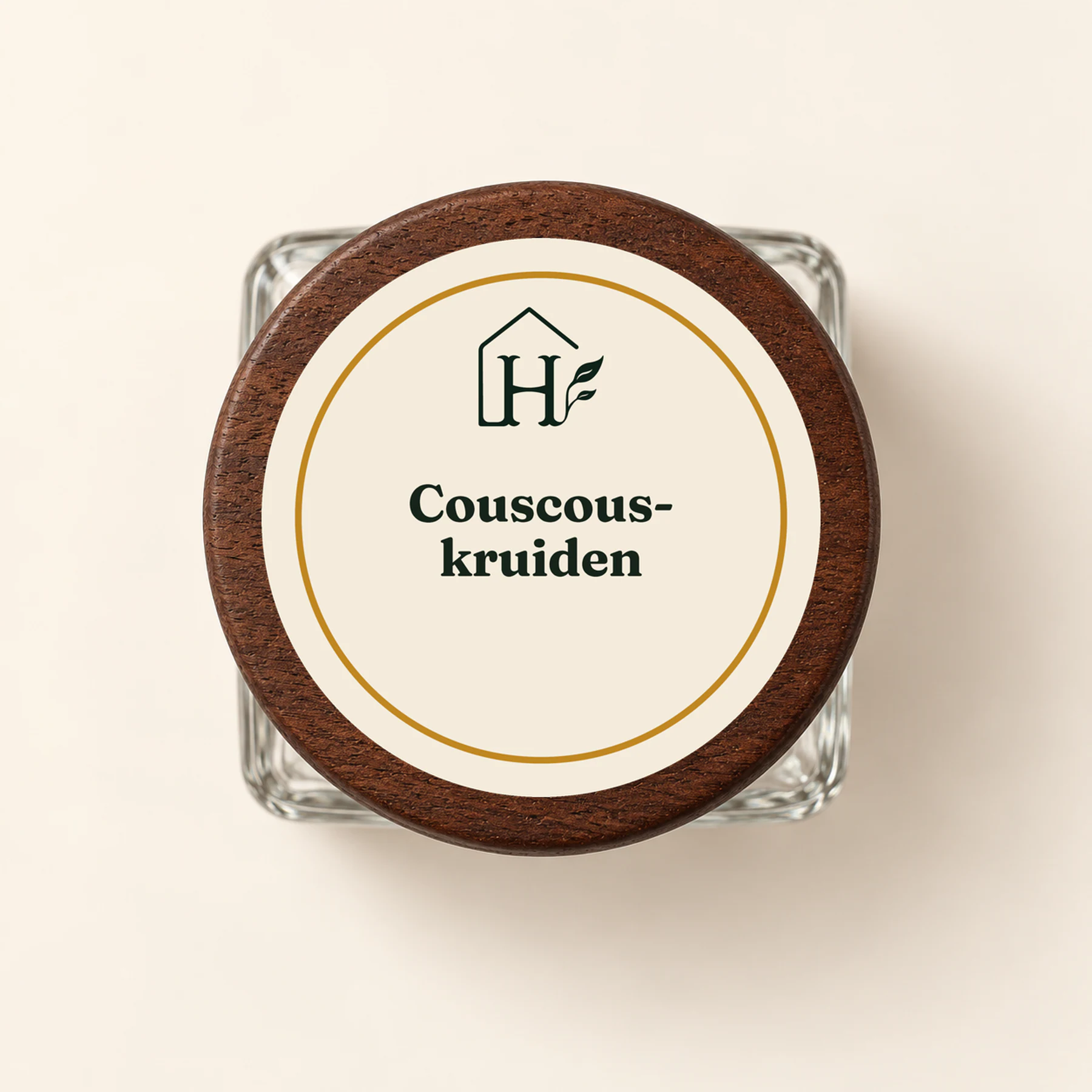 Couscouskruiden — dopetiket van bovenaf
