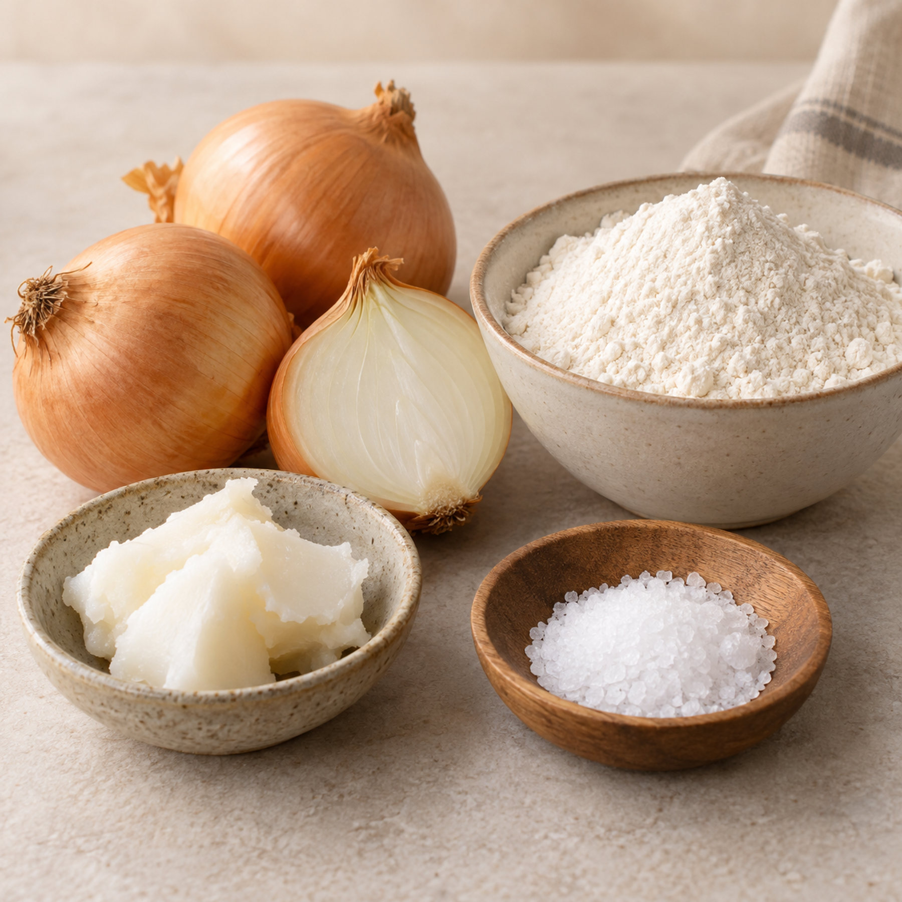 Gebakken Uitjes — smaakingrediënten