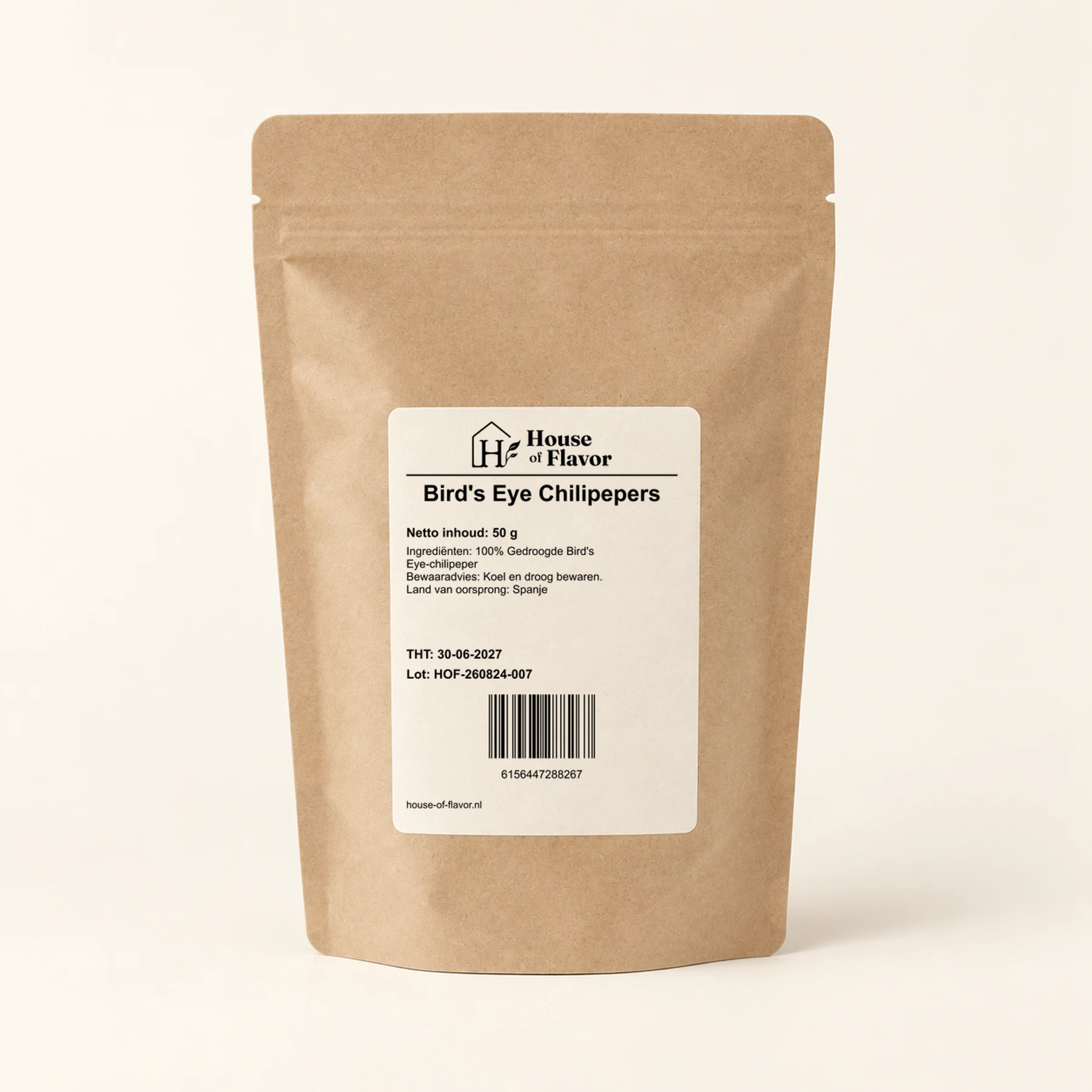 Bird's Eye Chilipepers — verpakking