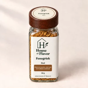 Fenegriek Heel — strooibus 50 g, met dopetiket