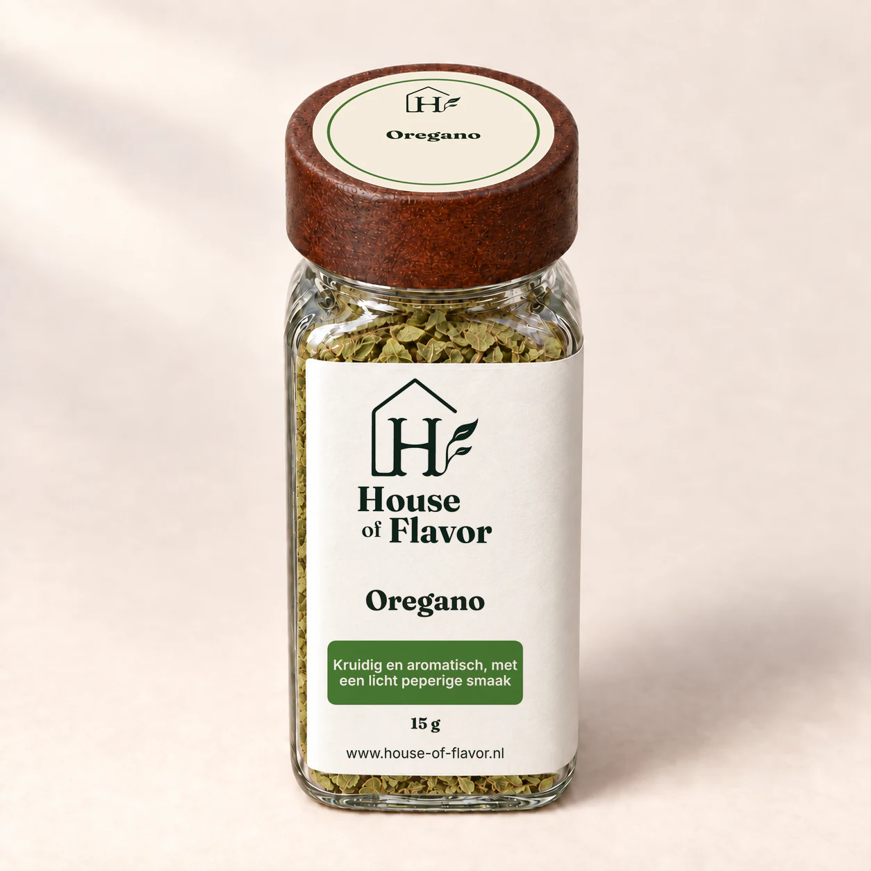 Oregano — strooibus 15 g, met dopetiket