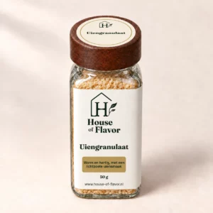 Uiengranulaat — strooibus 50 g, met dopetiket