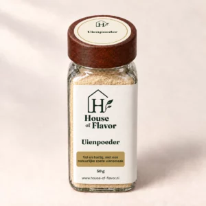Uienpoeder — strooibus 50 g, met dopetiket