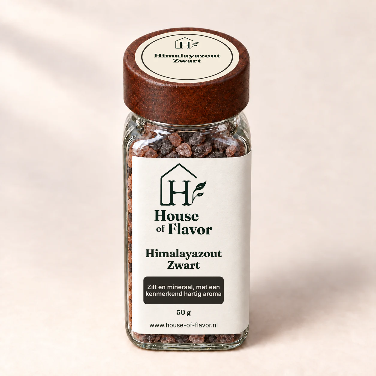 Himalayazout Zwart — strooibus 50 g, met dopetiket
