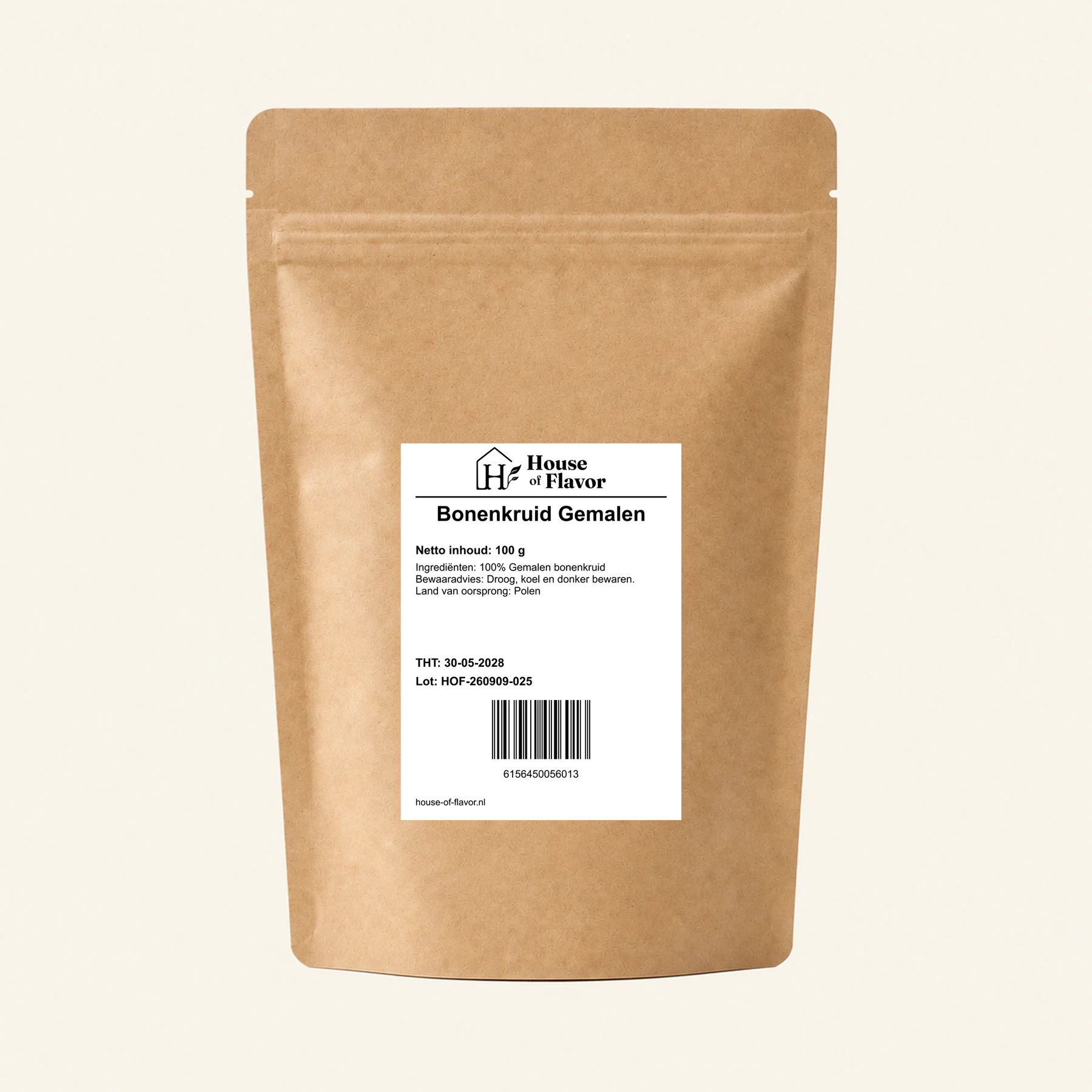 Bonenkruid Gemalen — Navulzak 100 g