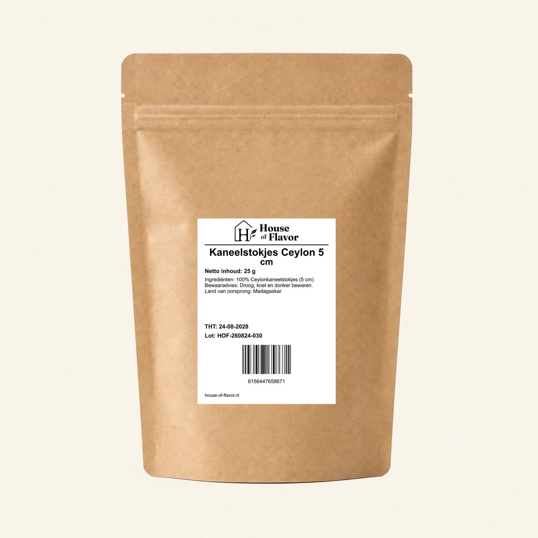 Kaneelstokjes Ceylon 5 cm — Navulzak 25 g